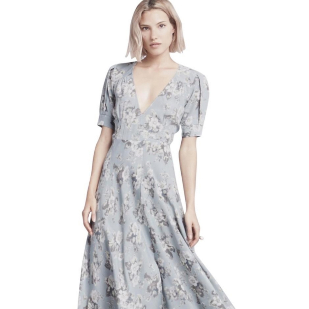 Reformation Larkin Dress in Baby Blue Floral